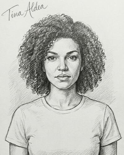 Example of a personalized digital soulmate sketch supplied by the creator